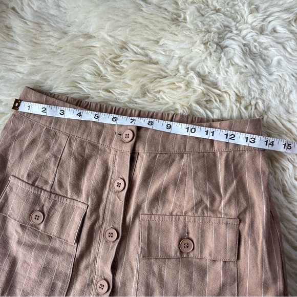 Workhall Long Cotton Striped Button Down Skirt Small - Picture 10 of 10